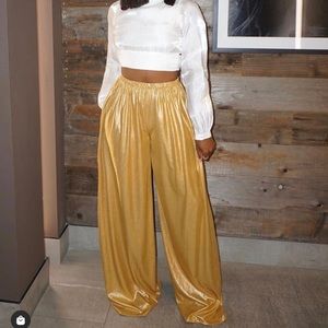 Gold Wide Leg Pants